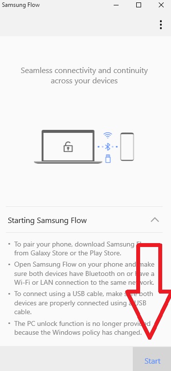 how to use samsung flow app without wifi