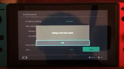 Steps to Change Primary and Secondary DNS Settings on a Nintendo Switch Step 8