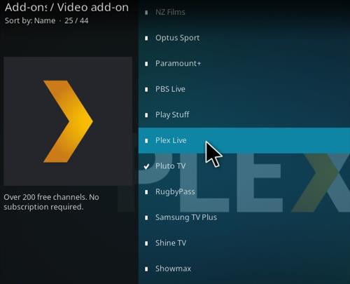 Cómo instalar el complemento Plex Live Kodi Paso 19