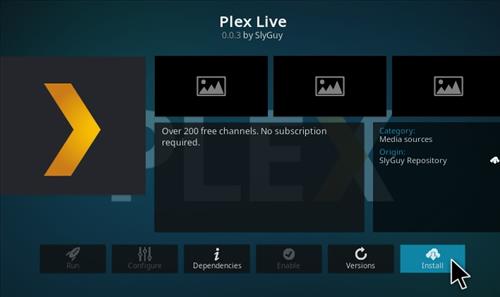 Cómo instalar el complemento Plex Live Kodi Paso 20