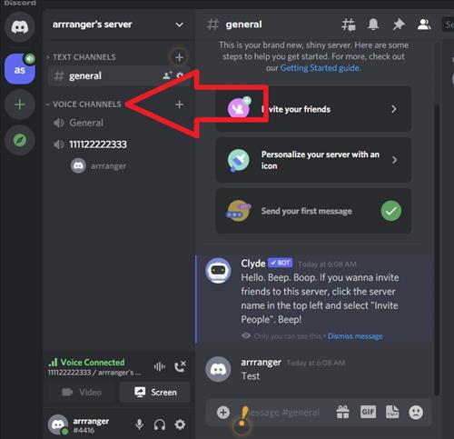 How To Screen Share On Discord Step 1
