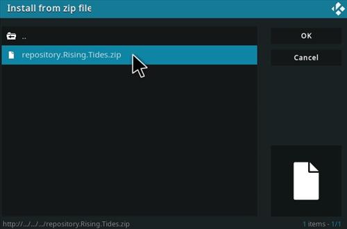 How to Install Rising Tides Kodi Add-on New URL Step 12