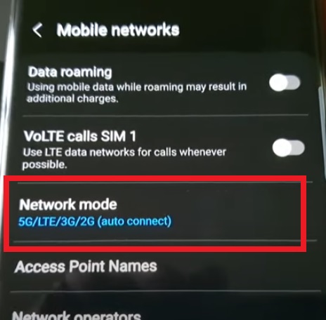 How To Turn Off 5G on a Samsung Galaxy S22 Step 4