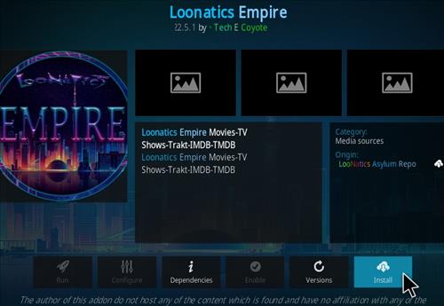 How To Install LooNatics Empire Kodi Add-on 2022 Step 19