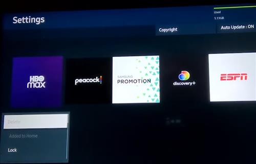 How to Remove and Install HBO Max App on a Samsung Smart TV Step 1.3